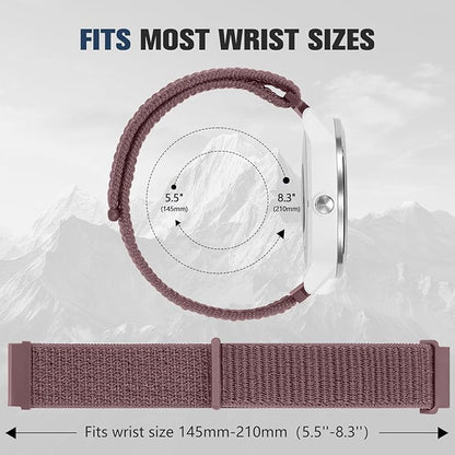 18mm 20mm 22mm Hook and Loop Watch Band Compatible with Garmin Vivoactive 5/ Vivoactive 6/ Vivoactive 3, Soft Nylon Breathable Sport Strap for Venu 2S/ Venu3S/ Forerunner 265s,Venu 3/ Venu 2 Men Women