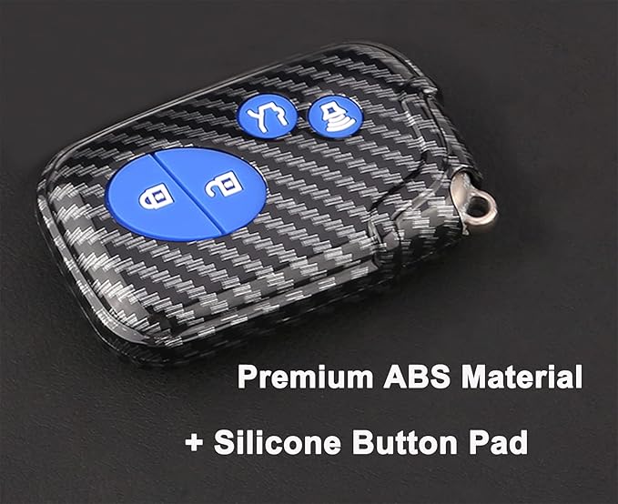Key Fob Cover Case Fit for 2005-2018 Lexus ES350 GS300 GS350 GS430 GS450h ISC IS250 IS350 LS460 LS600h Keyless Entry Remote Case Holder ABS Carbon Fiber Pattern (Blue)