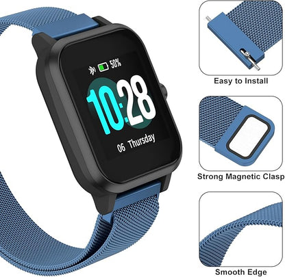 Vanjua 18mm 19mm 20mm 22mm Watch Band Quick Release Replacement Wristbands, Stainless Steel Metal Mesh Loop Adjustable Magnetic Replacement Straps Bands for Men Women