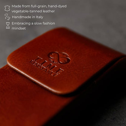 Time Resistance Leather Glasses Case - Hard Shell Leather Glasses Case - Made in Italy