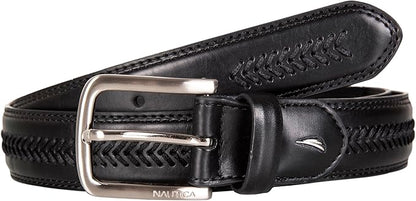 Nautica Men's Dress Leather Belt for Suits and Pants | Classic | Business | Fashion | Adjustable | Metal Buckle