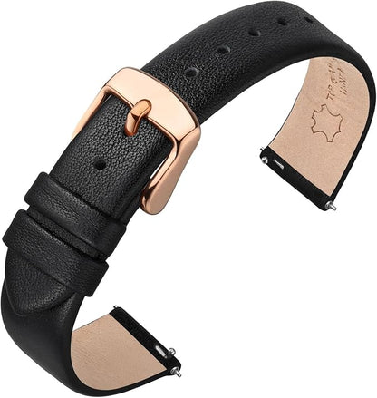 ANNEFIT Watch Bands for Men Women, Top Grain Leather Watch Strap with Quick Release, Band Width 12mm 13mm 14mm 16mm 18mm 20mm 22mm