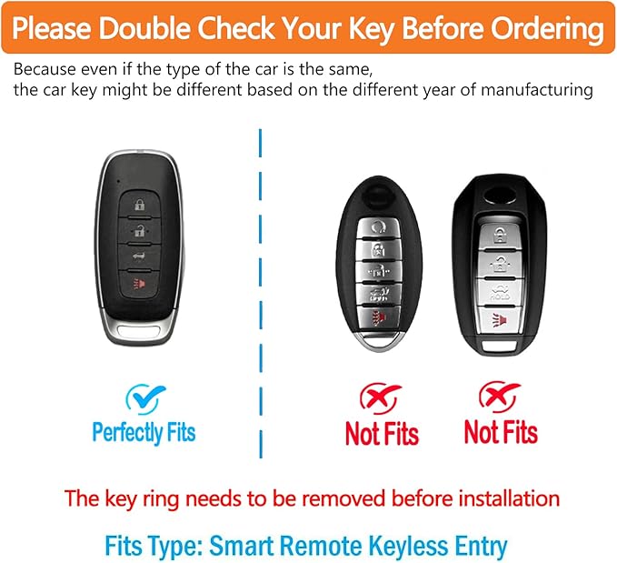 Sindeda for Nissan Key Fob Cover with Keychain Soft Full Protection Key Shell Key Case Compatible with 2023 2024 2025 Pathfinder Kicks Rouge (Blue, 4 Buttons-B)