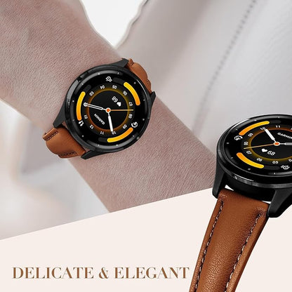 18mm Slim Leather Band Compatible with Garmin Venu 3S 41mm/Venu 4 41mm/Venu 2S/Vivoactive 4S/Vivomove 3S/Forerunner 255S/Forerunner 265S, Quick Release Thin Narrow Soft Strap for Women Men