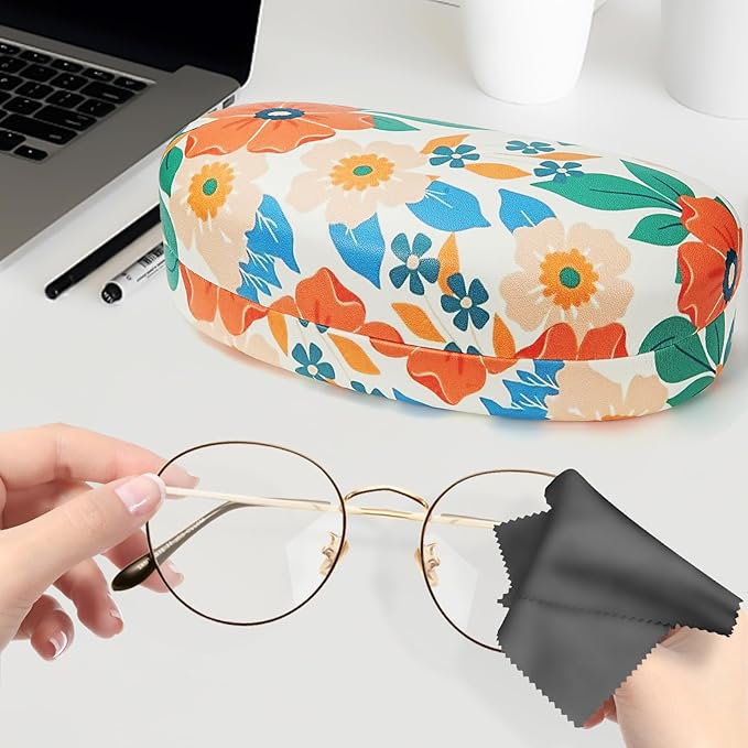 molshine Hard Shell Sunglasses Case,Classic Large Glasses Case for Sunglass, Eyeglasses with Cleaning Cloth, Pocket