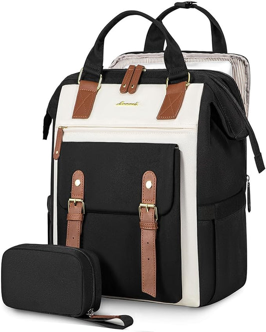LOVEVOOK Laptop Backpack For Women, Teacher Work Computer Backpack with Laptop Compartment, Nurse Bags Business Laptop Bag Purse, Water-Resistant Travel Back pack College Backpack, 15.6 Inch, Upgraded