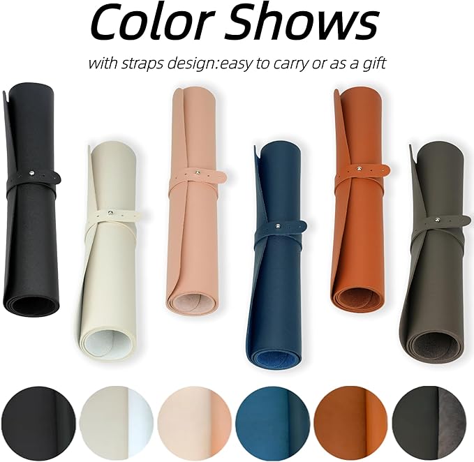 Desk Pad Mat PU Leather Non-Slip Water-Resistant Desk Matt for Desktop Large Mouse Pad for Office and Home Black 31.5" x 15.8"