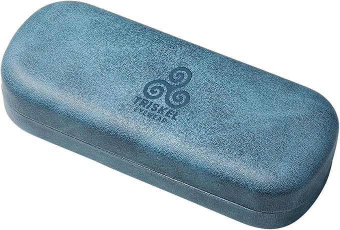 Rounded Rectangle Glasses Case – Hard Shell PU Leather Eyewear Case with Soft Lining & Magnetic Closure