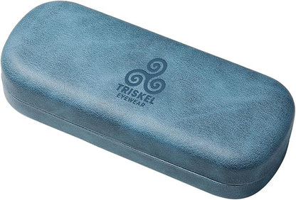 Rounded Rectangle Glasses Case – Hard Shell PU Leather Eyewear Case with Soft Lining & Magnetic Closure