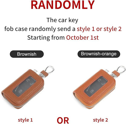 SENDEFN Universal Car Key Fob Case Leather Smart Remote Keychain Protector Holder