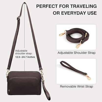 Marvolia Crossbody Bag for Women - PU Leather Shoulder Bag Trendy Small Crossbody Purse Bag for Travel Work Party