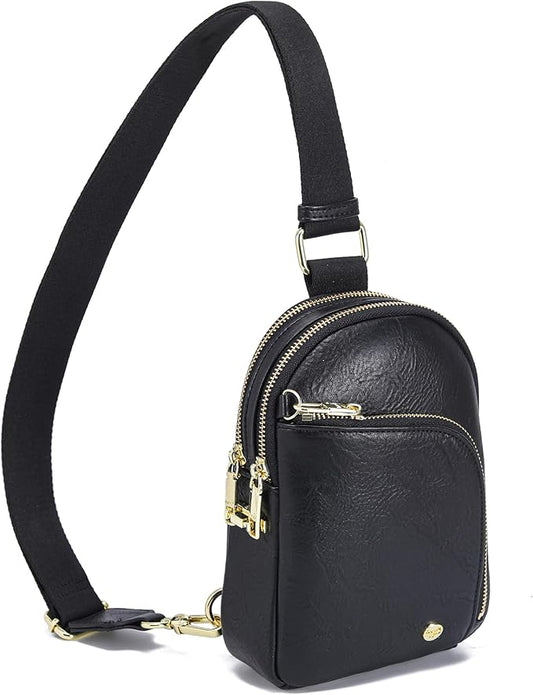 INICAT RFID Blocking Sling Bag, Anti Theft Crossbody Bag for Women, Travel Fanny Pack Style Purse, Vegan Leather