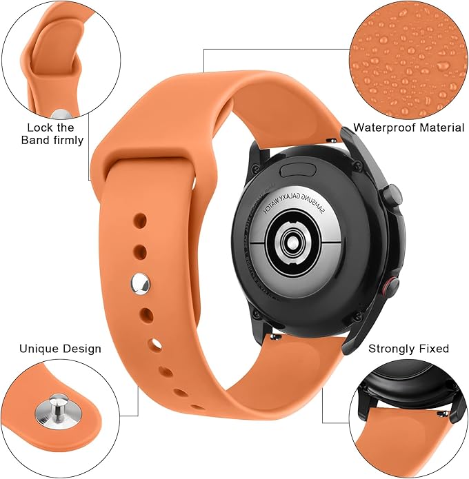 Meliya 22mm Watch Bands Quick Release Replacement Wristband, Soft Silicone Sport Replacement Straps for Men Women