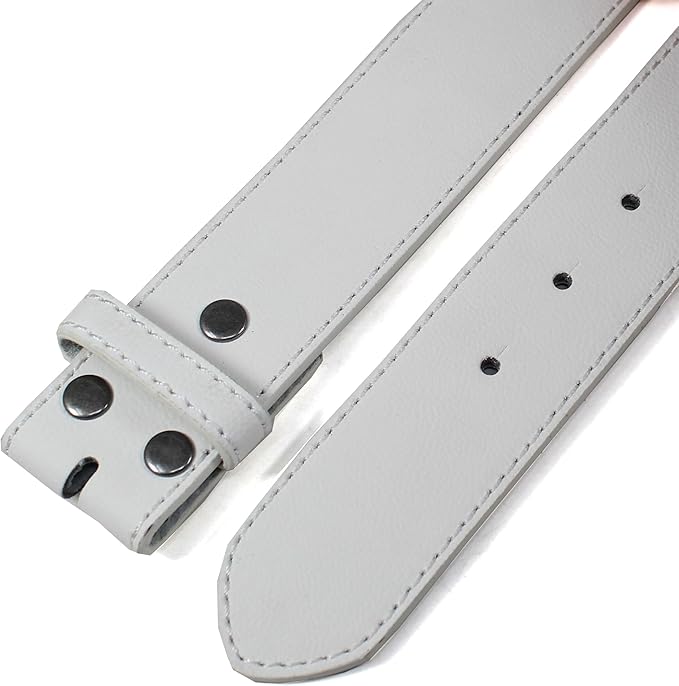 BC Belts Leather Belt Strap with Vintage Distressed Texture 1.5" Wide with Snaps and without Buckle
