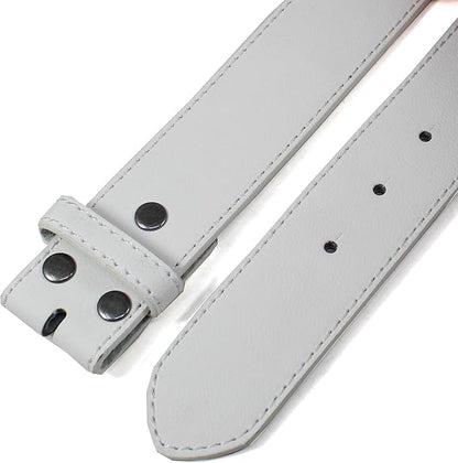 BC Belts Leather Belt Strap with Vintage Distressed Texture 1.5" Wide with Snaps and without Buckle
