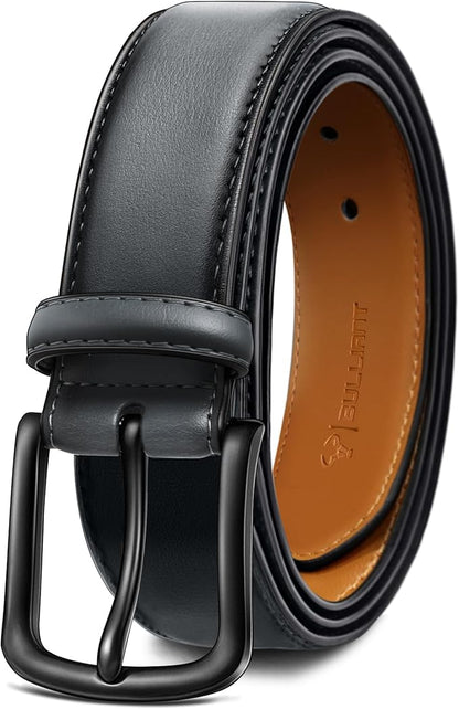 BULLIANT Men Belt-Leather Belt 7 Holes Comfortable for Men Dress Casual Jeans 1 3/8"