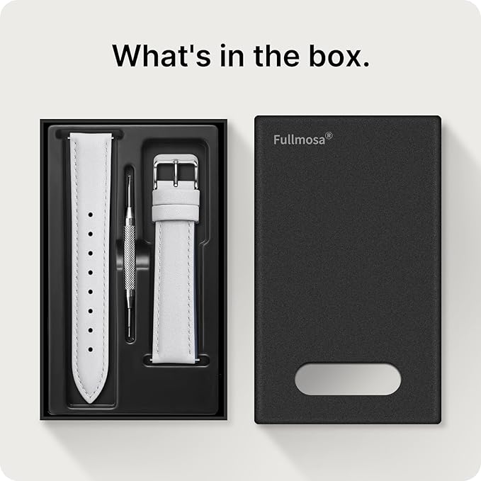 Fullmosa Watch Band, Quick Release Leather Watch Strap for Men Women, Replacement Bands Width 12mm 14mm 16mm 18mm 19mm 20mm 21mm 22mm 24mm