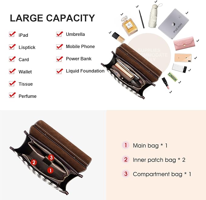 Cnoles Leather Backpack Purse For Women Fashion Ladies Vintage Bag Casual College Travel Backpacks Large bags Brown