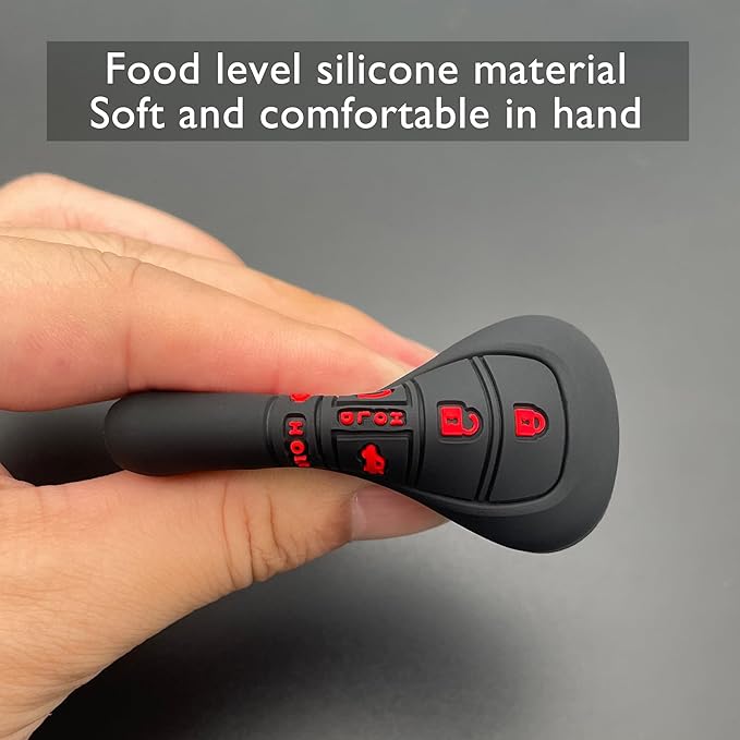 TANDRIVE Key Fob Cover for (5 Buttons) Honda 2026 2025-2022 Civic Accord CR-V HR-V Pilot and 2026 Passport, Silicone, 2-Pack, Red Button, Black