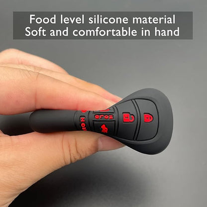 TANDRIVE Key Fob Cover for (5 Buttons) Honda 2026 2025-2022 Civic Accord CR-V HR-V Pilot and 2026 Passport, Silicone, 2-Pack, Red Button, Black