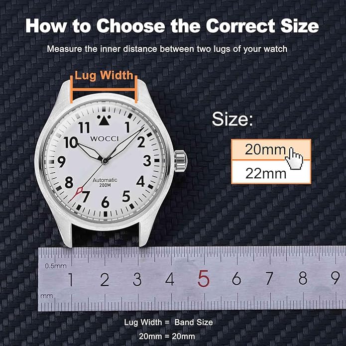 WOCCI Magnetic Watch Bands, Wood Grain Silicone, Quick Release, Compatible Watch Lug 20mm 22mm
