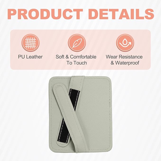 HARFINGTON Car Sun Visor Organizer 6.02" x 4.76" Leather Multi-Pocket Visor Card Sleeve Pocket Car Truck SUV Interior Storage Pouch for Driving License Credit Cards Bills Sunglasses, Gray