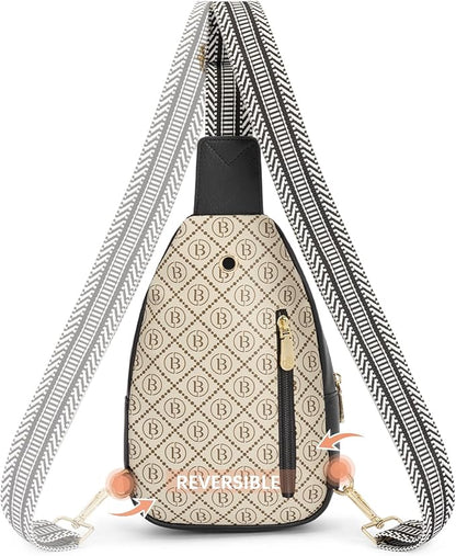 BOSTANTEN Small Sling Bag for Women Leather Crossbody Bags Fanny Pack Chest Bag for Travel