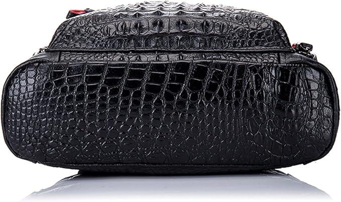 boshiho Real Leather Laptop Backpack Fashion Travel Bag Daypack for Men, Crocodile Pattern (L)
