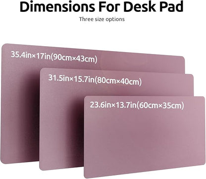 YSAGi Desk Pad, Desk Mat, Dual-Sided Desk Pad, 31.5" x 15.7" Laptop Leather Desk Pad Protector, Desk Blotter for Keyboard and Mouse, Waterproof Desk Writing Pad for Office and Home (Dark Pink+Pink)