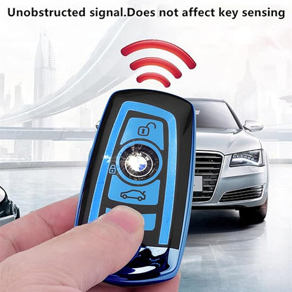Creativity Suitable For BMW key fob cover. Advanced soft TPU key box is compatible with X1 X3 X4 X5 X6 1 2 4 5 6 7 M3 M5 M6 GT3 GT5 G30 F10 F15 F16 F20 key (Type A Red Key Case + key chain set)