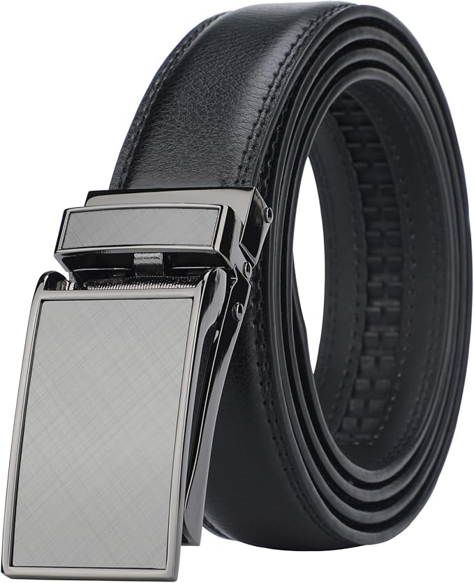 HIMI Men's Comfort Genuine Leather Ratchet Dress Belt with Automatic Click Buckle