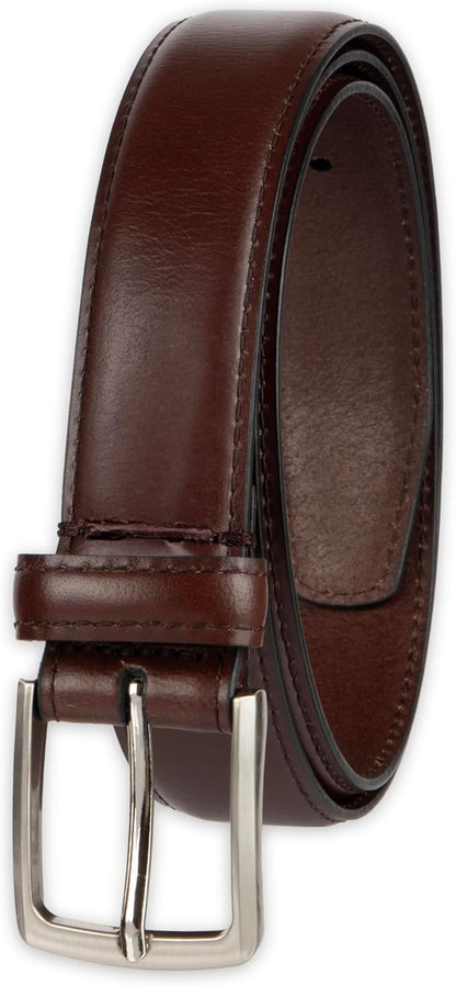 Haggar mens Leather Dress Belt for Suits and Pants - Classic, Formal, Business, Work