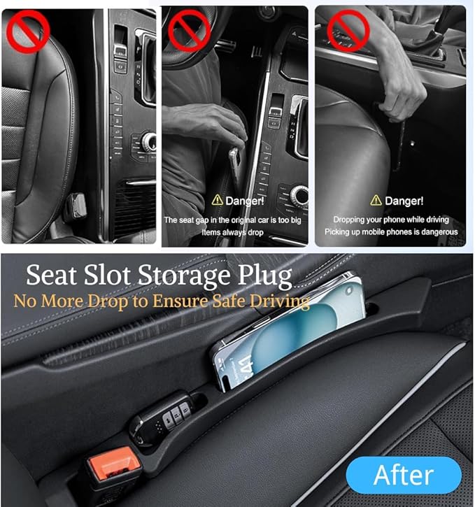 Car Seat Gap Filler for Women, Seat Gap Filler Organizer Plug with Storage Slot, Car Accessories for Women, Cute Car Organizer Decor Accessories for Car Accessories Interior, Car Essentials Gift,Red