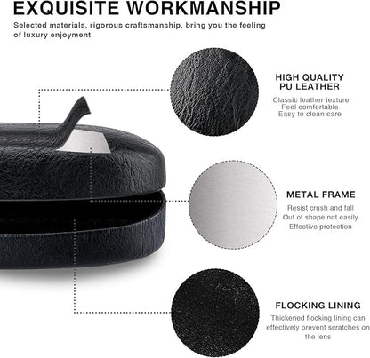 molshine Hard Shell Sunglasses Case,Classic Large Glasses Case for Sunglass, Eyeglasses with Cleaning Cloth, Pocket