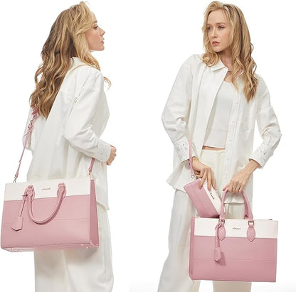LOVEVOOK Laptop Tote Bag for Women, Work Totes Business Office Computer Briefcase with Clutch Purse
