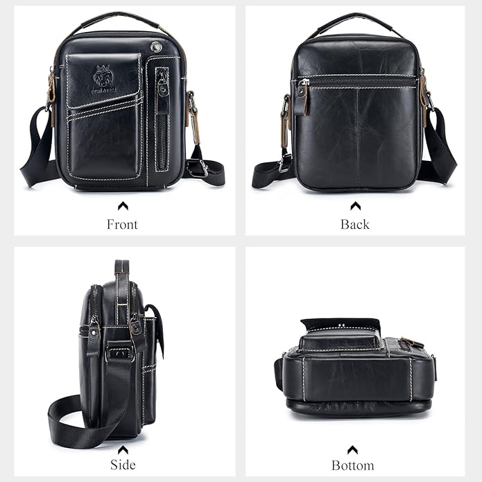 Leather Shoulder Bag for Men Small Mens Crossbody Bag Purses Handbags | Small, Genuine Leather, Crossbody, Men Purse, Casual, Daypack