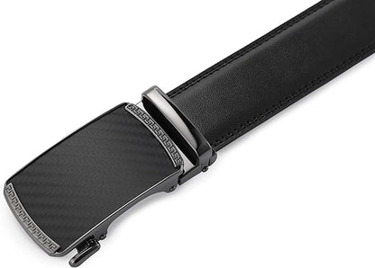 Lingli Men's Belt,Ratchet Dress Belt with Automatic Buckle Brown/Black-Trim to Fit-35mm wide