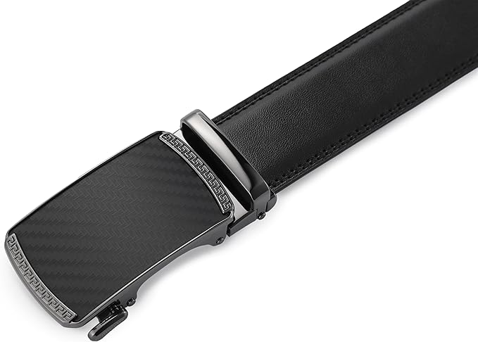 Lingli Men's Belt,Ratchet Dress Belt with Automatic Buckle Brown/Black-Trim to Fit-35mm wide