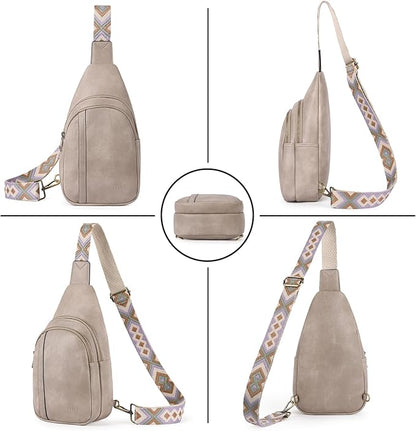 CLUCI Crossbody Bags for Women Men,Leather Sling Bag Cross Body Backpack for Woman Gifts for Women Birthday Unique