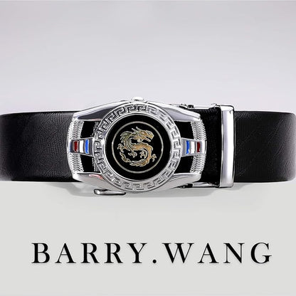 Barry.Wang Mens Belts Leather Ratchet Automatic Buckle Slide Click 1 3/8" Designer Dress Fashion Classic Casual Work Business
