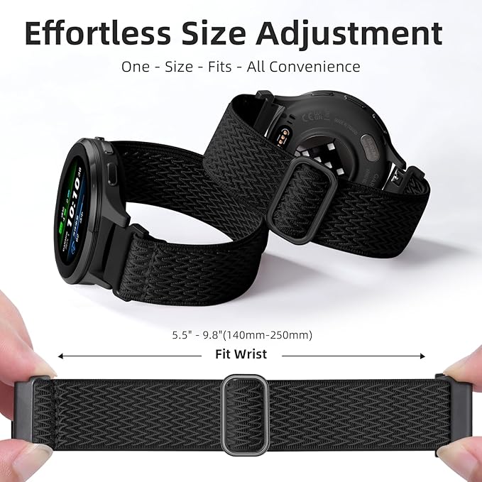 GEAK 18mm Quick Release Replacement Wristband Compatible with Garmin Venu 4 Watch Band 41mm, Soft Nylon Breathable Sport Strap for Venu 2S 3S/Vivoactive 4S Watch Band/Forerunner 265s/255s Men Women