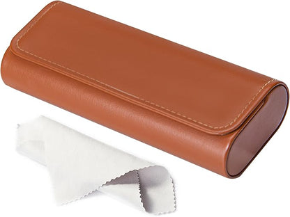 RayLove Glasses Case Hard Shell, Travel Sunglasses Case, Leather Hard Eyeglass Case for Women, Reading Glasses Case for Men