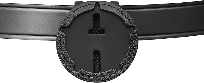 Perfect Fit Cook County Sheriff’s Office Police Badge Holder with Neck Chain and Belt Clip (Cutout PF-745) Black Leather