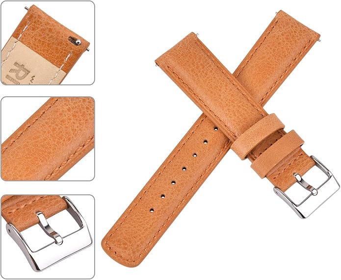 Ritche Christmas Gift Quick Release Leather Watch Bands Genuine Watch Straps for Men Women Top Grain Leather Watch Strap, White Elephant Gifts, Stocking Stuffers for Men, Father's Day gifts