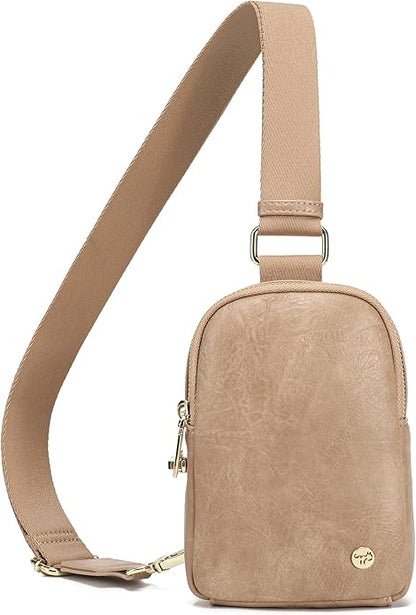 INICAT Anti Theft Crossbody Bag for Women, Small RFID Blocking Sling Purse with Zipper Lock for Travel, Vegan Leather