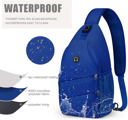 Pritent Crossbody Bags for Women Men Trendy Sling Bag Backpack Casual Chest Bag with Convertible Shoulder Strap