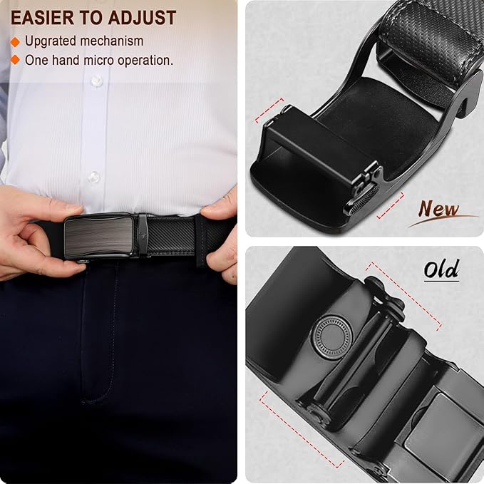 BULLIANT Men's Ratchet Belt Nontrimmable-Click Belt Adjustable for Men Gift Lightweight 1 3/8"