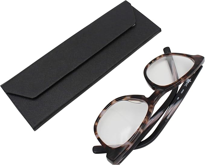 Real Sic Glasses Case for Men and Women - Magnetic Folding Hard Shell Sunglass Holder - Inspired by Solid Color