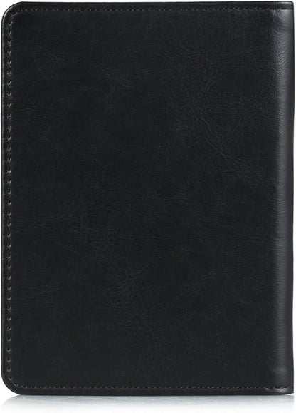 EpicGadget RFID Blocking Premium Leather Passport Holder Travel Wallet Cover Case (Black)