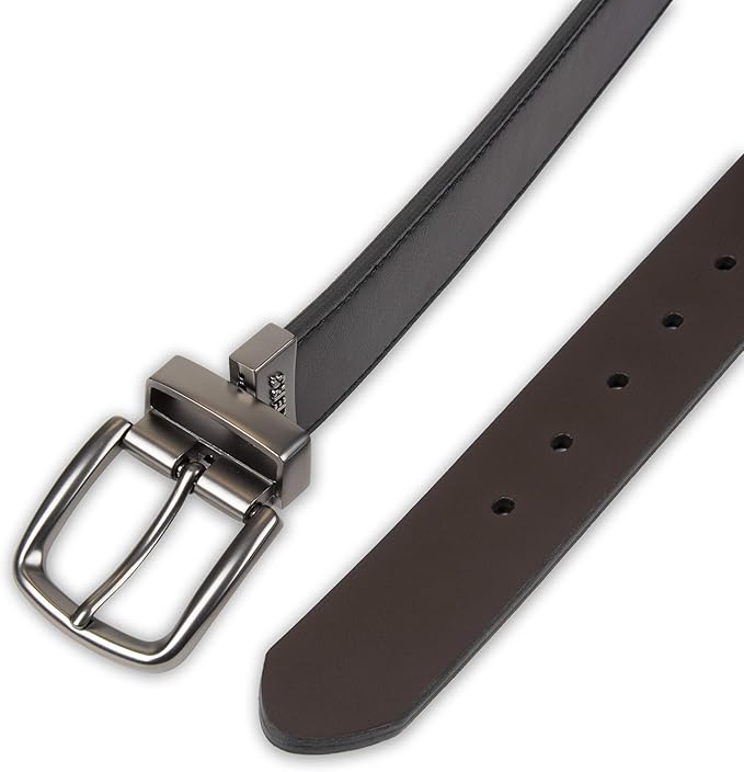 DOCKERS Men's Two-in-one Reversible Rotative Buckle Everyday Casual Dress Belt (Regular and Big & Tall Sizing)
